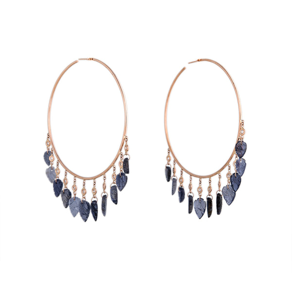 jacquie aiche 11 DIAMOND IOLITE LEAF SHAKER HOOPS