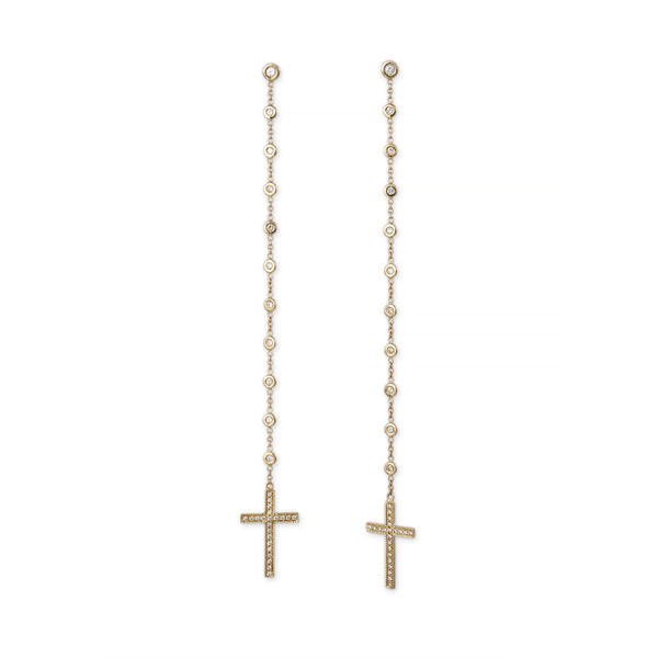 jacquie aiche 11 DIAMOND + PAVE CROSS DROP STUD