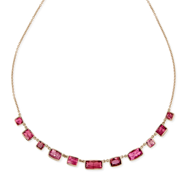 jacquie aiche 11 Pink Tourmaline Bezel Necklace