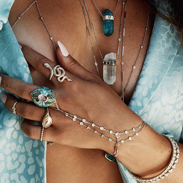 Jacquie Aiche 13 Diamond Finger Bracelet