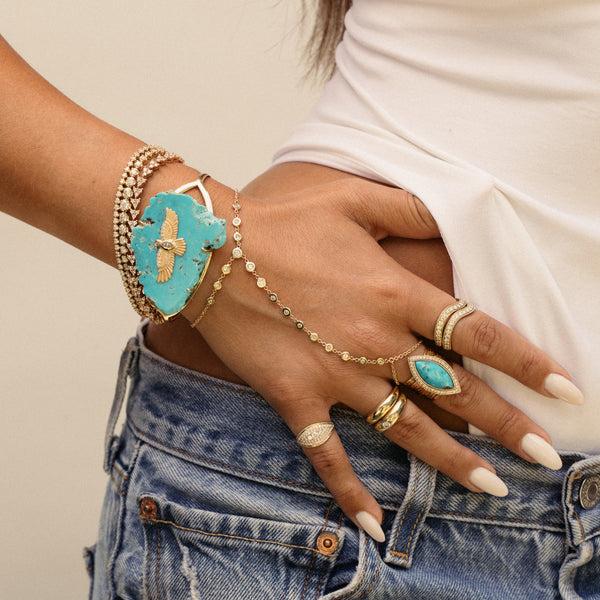 Jacquie Aiche 17 Diamond Finger Bracelet