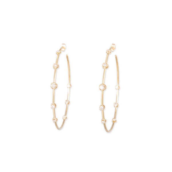 jacquie aiche 2.5" GRADUATED DIAMOND SOPHIA HOOPS