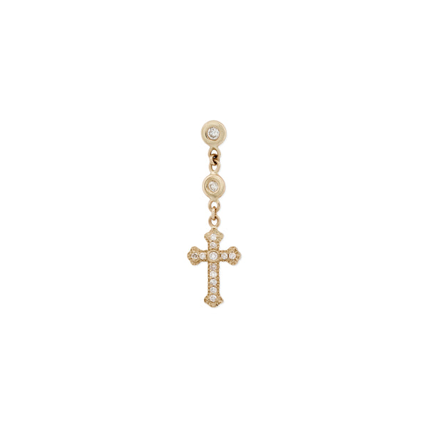 jacquie aiche 2 Diamond + Pave Cross Drop Stud