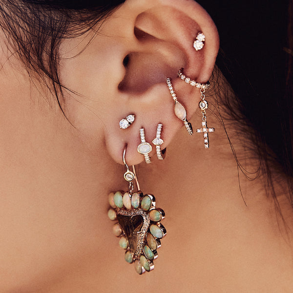 Jacquie Aiche 2 Graduated Prong Set Diamond Stud