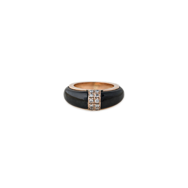 jacquie aiche 2 Row Pave Onyx Inlay Dome Band Ring