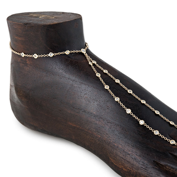 Jacquie Aiche 25 Diamond Double Stem Toe Anklet