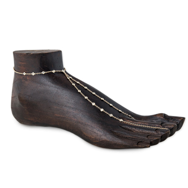 jacquie aiche 25 Diamond Double Stem Toe Anklet