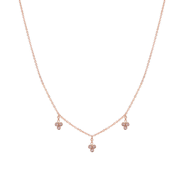 Jacquie Aiche 3 Diamond Cluster Drop Necklace