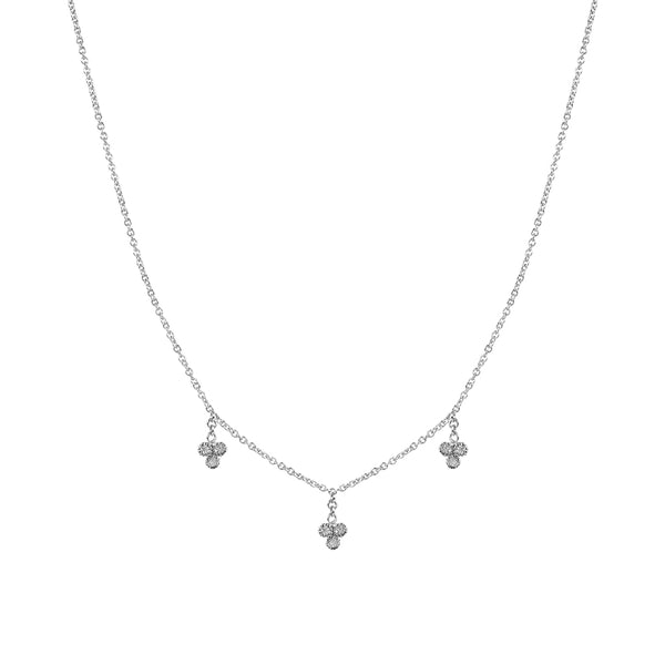 Jacquie Aiche 3 Diamond Cluster Drop Necklace