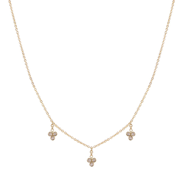 jacquie aiche 3 Diamond Cluster Drop Necklace