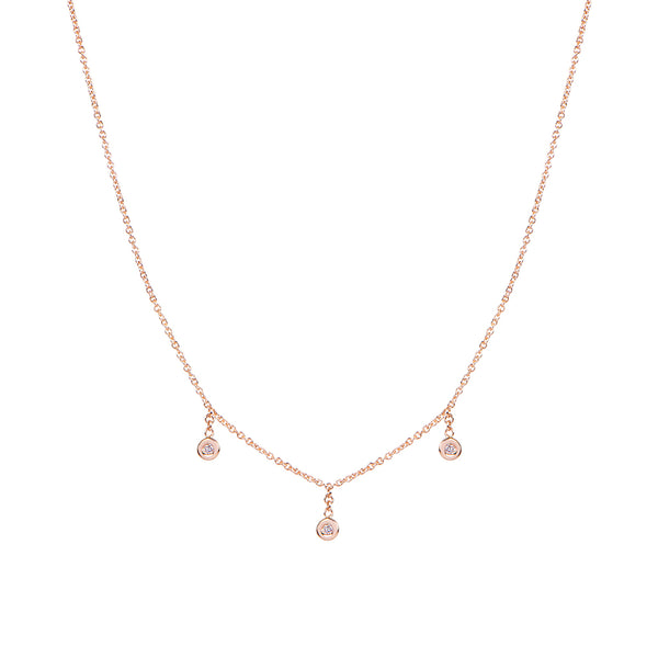 jacquie aiche 3 Diamond Drop Necklace