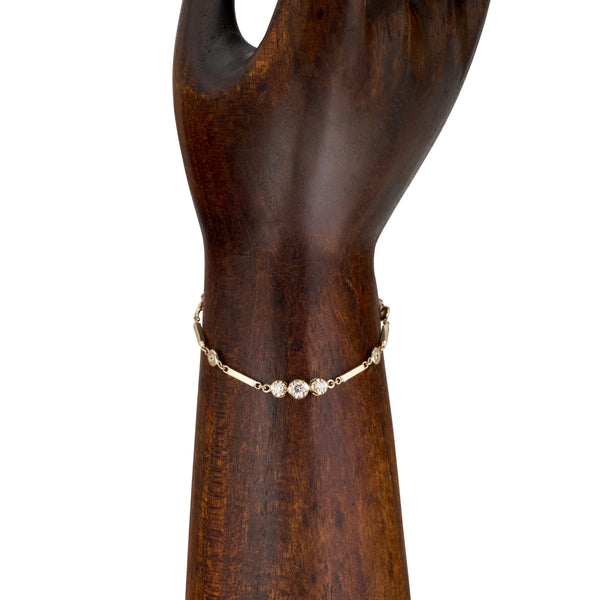 Jacquie Aiche 3 Diamond Kate Smooth Bar Bracelet