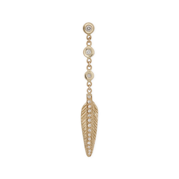 jacquie aiche 3 Diamond + Pave Feather Drop Stud