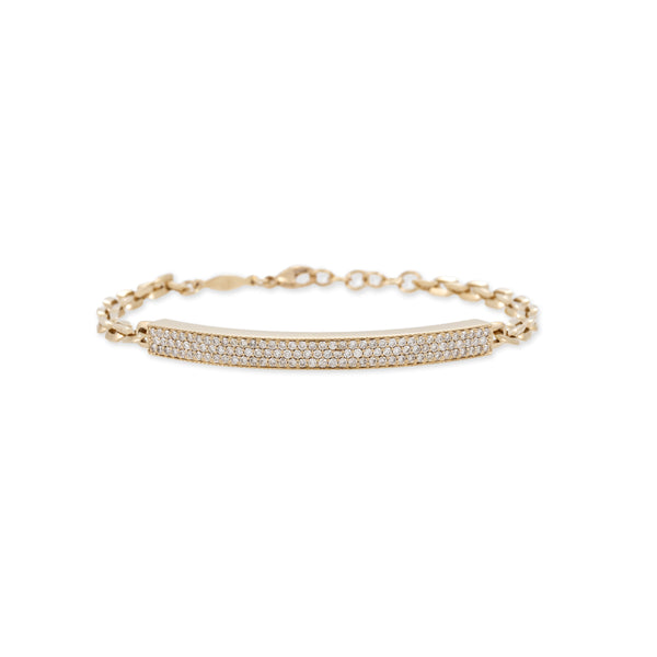 jacquie aiche 3 Row Pave Bar Moe Chain Bracelet