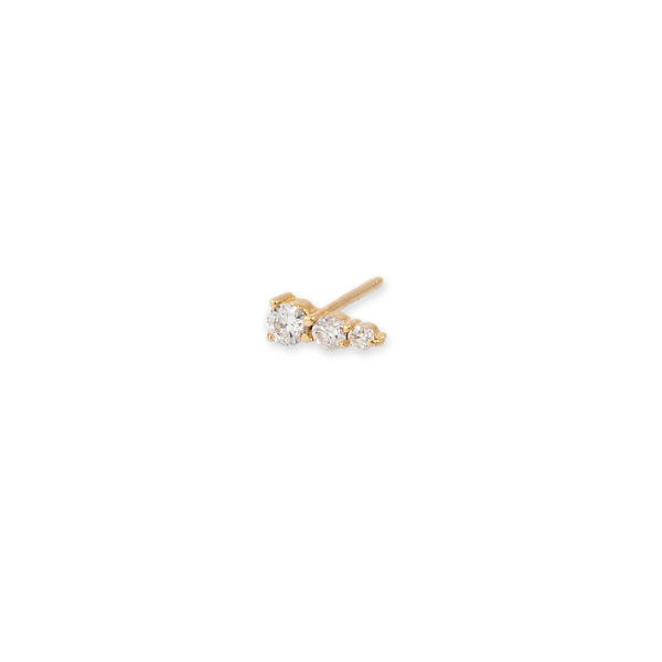 jacquie aiche 3 Small Graduated Diamond Prong Stud