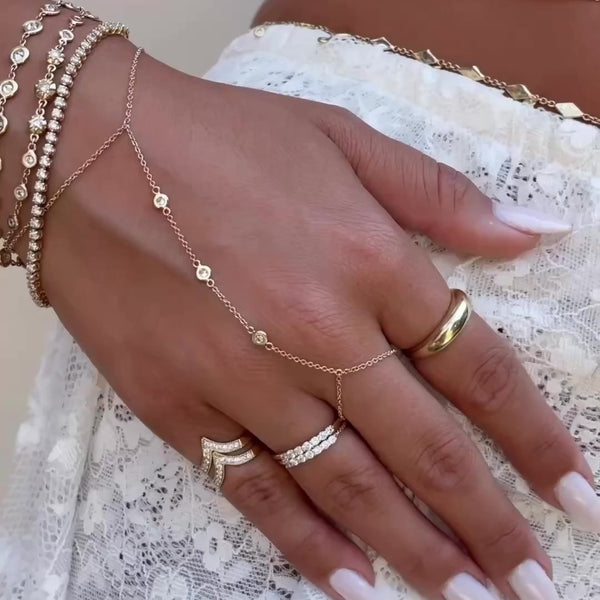 Jacquie Aiche 3 Spaced Out Diamond Finger Bracelet