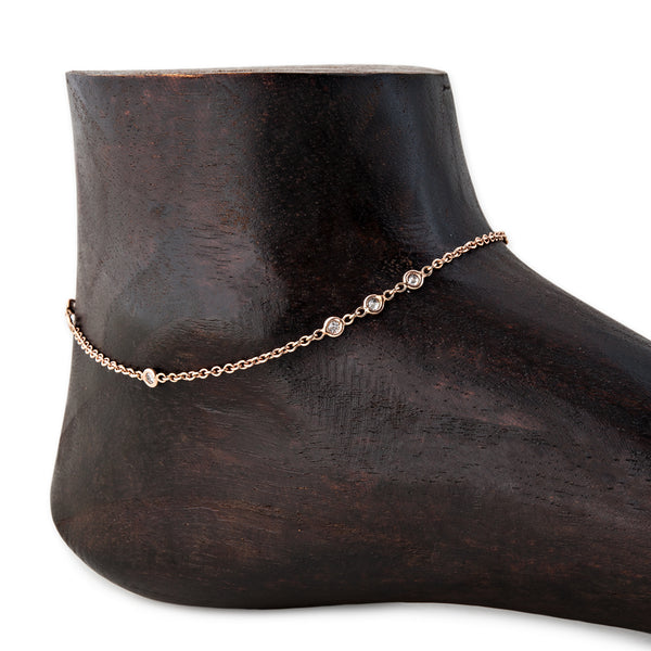 jacquie aiche 3x2x1 Diamond Anklet