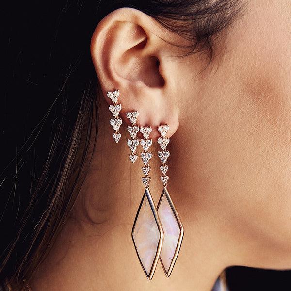 Jacquie Aiche 4 GRADUATED LIZ DROP STUD EARRING