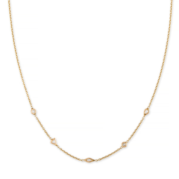 Jacquie Aiche 5 Diamond Shapes Spaced Out Choker