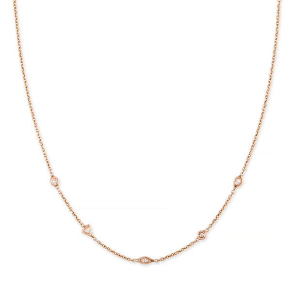 jacquie aiche 5 Diamond Shapes Spaced Out Choker