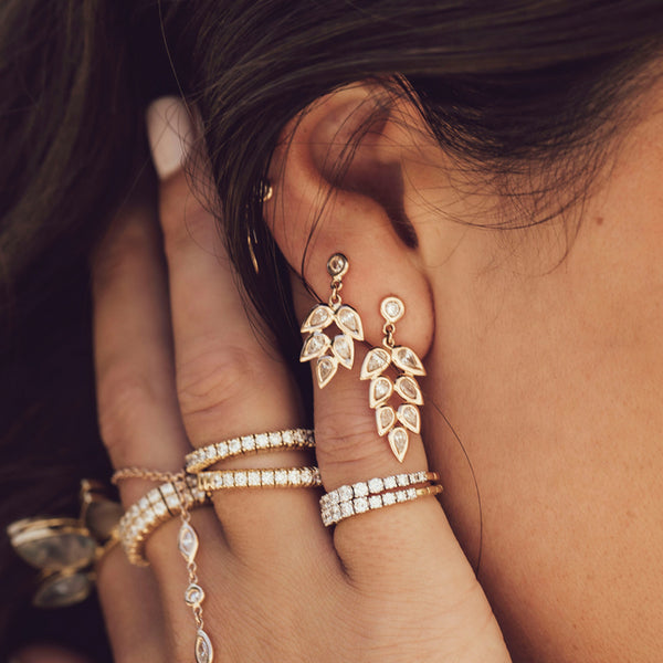 Jacquie Aiche 5 Teardrop Petal Drop Stud Earring