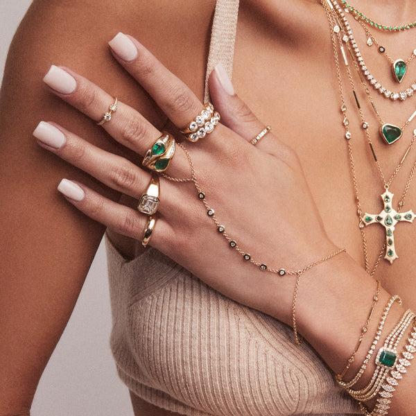 Jacquie Aiche 7 Diamond Finger Bracelet