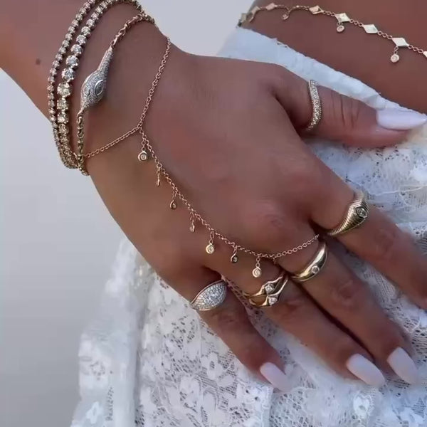 Jacquie Aiche 7 Diamond Shaker Finger Bracelet