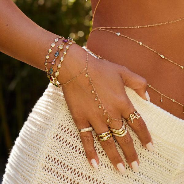 Jacquie Aiche 7 Diamond Shaker Finger Bracelet