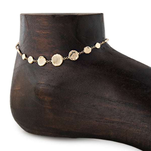 jacquie aiche 7 Graduated Disc + Smooth Bar Anklet