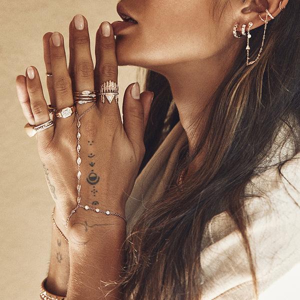 Jacquie Aiche 7 Marquise Diamond Finger Bracelet