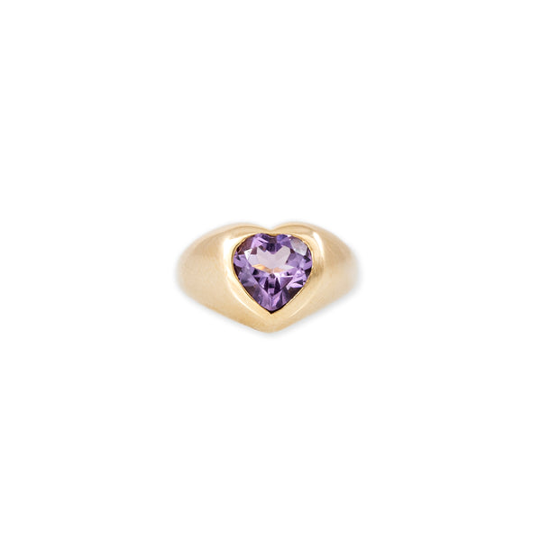 jacquie aiche Amethyst Heart Signet Ring