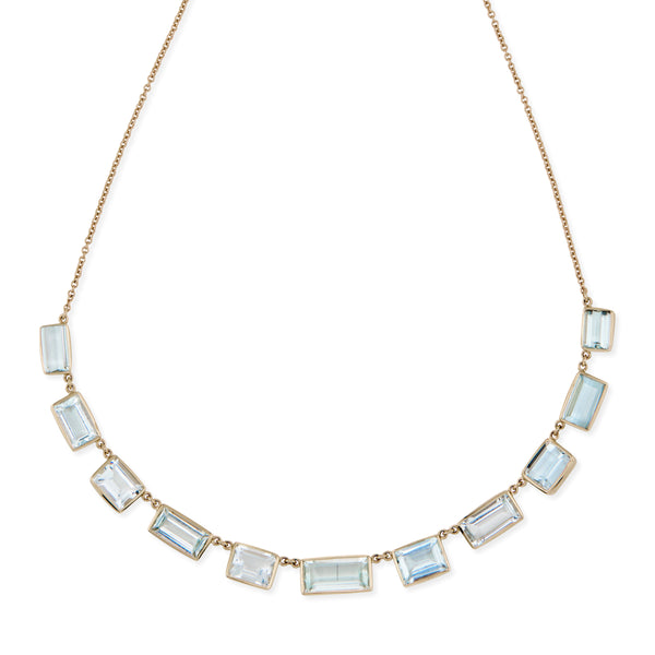 jacquie aiche Aquamarine Baguette Bezel Necklace