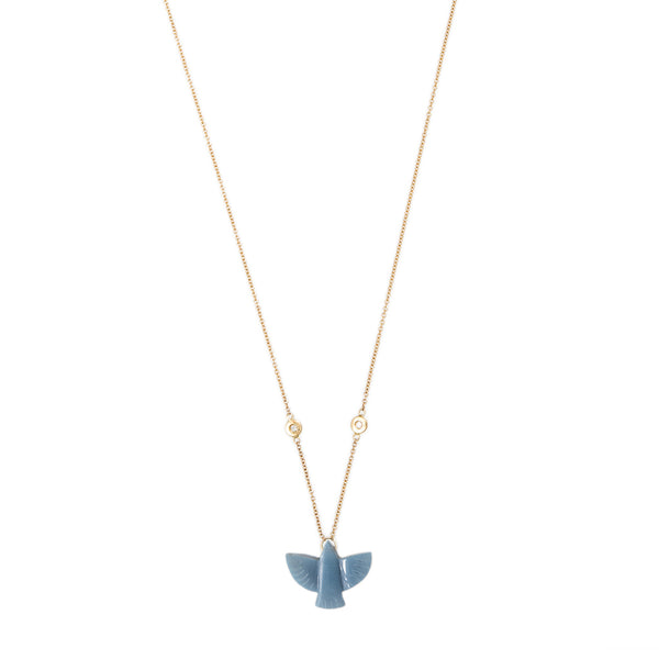 jacquie aiche Baby Blue Opal Thunderbird Necklace
