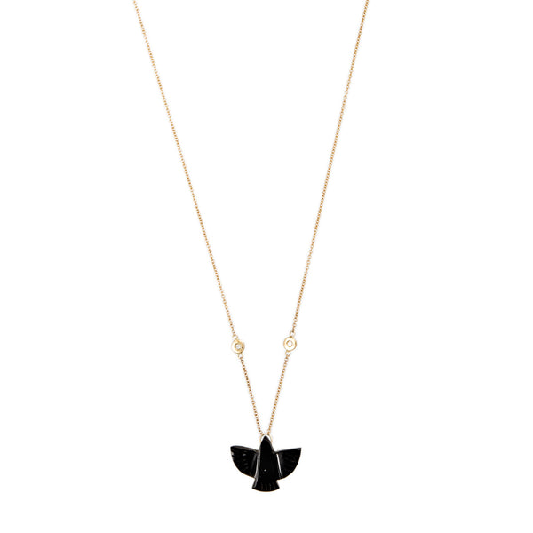 jacquie aiche Baby Onyx Thunderbird Necklace