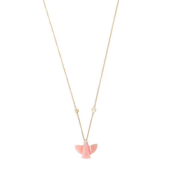 jacquie aiche Baby Pink Opal Thunderbird Necklace