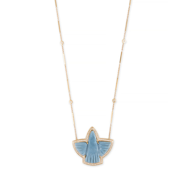 jacquie aiche Blue Opal Pave Thunderbird Necklace