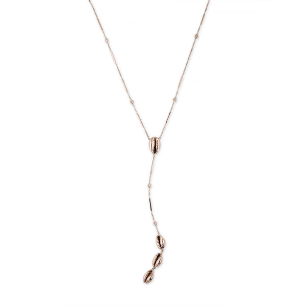jacquie aiche Cowri Shell Diamond Y Necklace