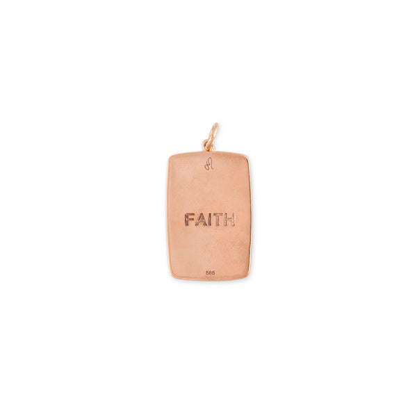 Jacquie Aiche CROSS + FAITH RECTANGLE TAG CHARM