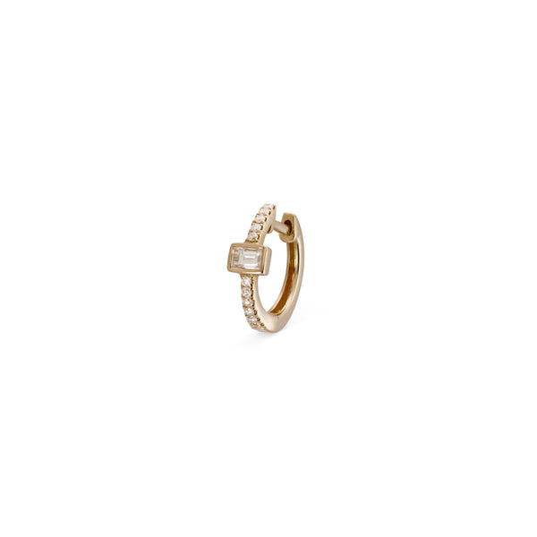 jacquie aiche Diamond Baguette Pave Mini Hoop