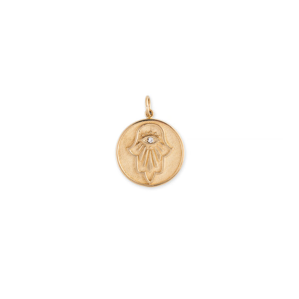jacquie aiche DIAMOND HAMSA + TRUST DISC CHARM