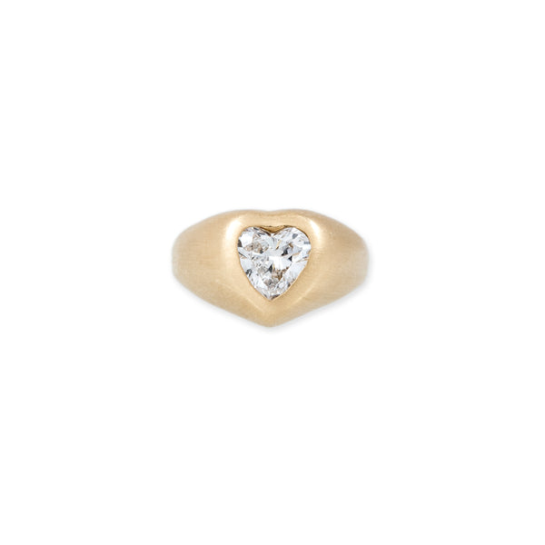 jacquie aiche Diamond Heart Signet Ring