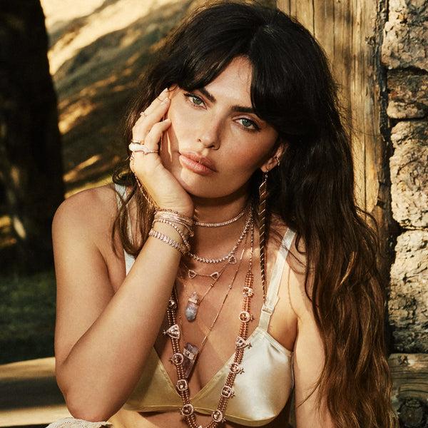 Jacquie Aiche DIAMOND LONG FISHTAIL EARRINGS