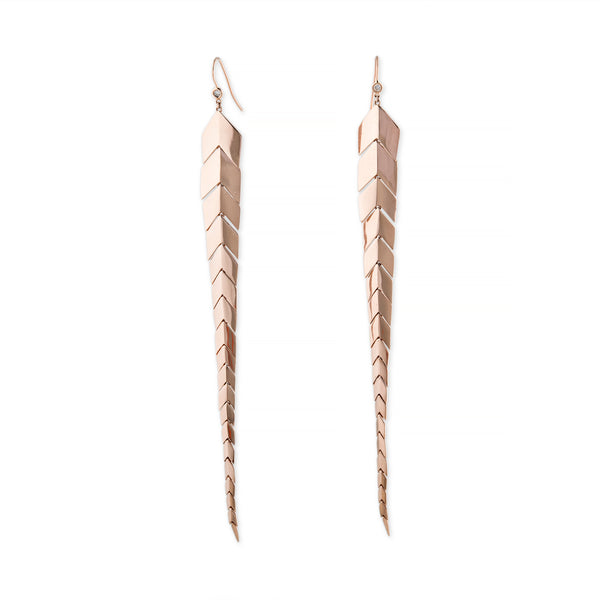 jacquie aiche DIAMOND LONG FISHTAIL EARRINGS