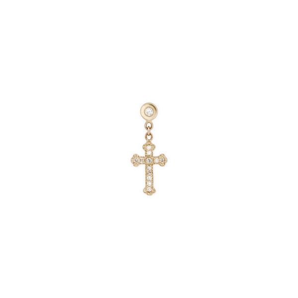 jacquie aiche Diamond + Pave Cross Drop Stud