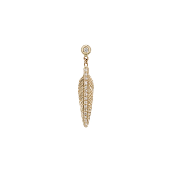 jacquie aiche Diamond + Pave Feather Drop Stud