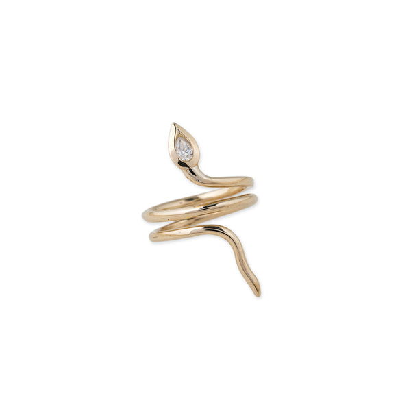 jacquie aiche Diamond Teardrop Snake Ring