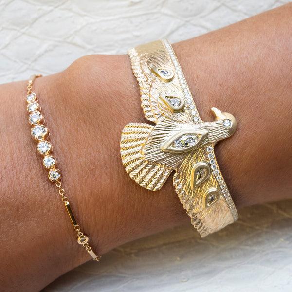 Jacquie Aiche Diamond Thunderbird Cuff Bracelet