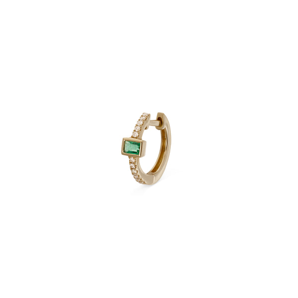 jacquie aiche Emerald Baguette Pave Mini Hoop