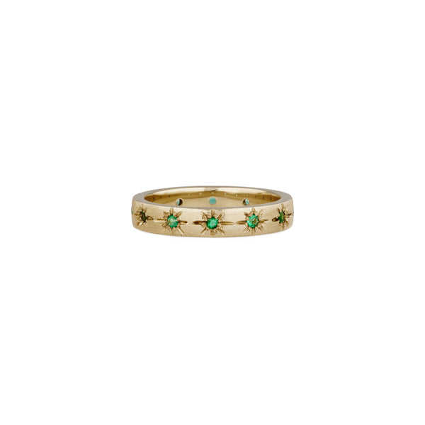 jacquie aiche Emerald Starburst Eternity Band Ring