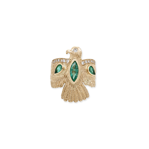 jacquie aiche Emerald Thunderbird Ring